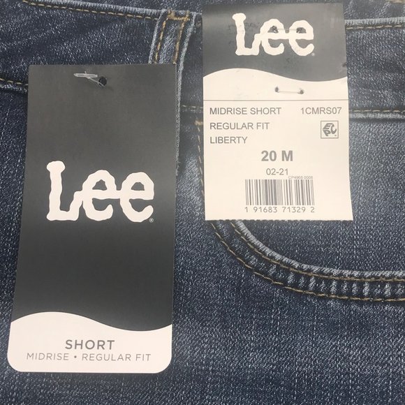 Lee Women's 20M Midrise Regular Fit Liberty Short Blue Denim Jean New With Tags - Picture 3 of 12